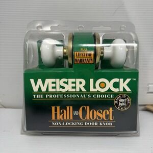 NOS Weiser lock Hall And Closet Porcelain/brass Door Knob